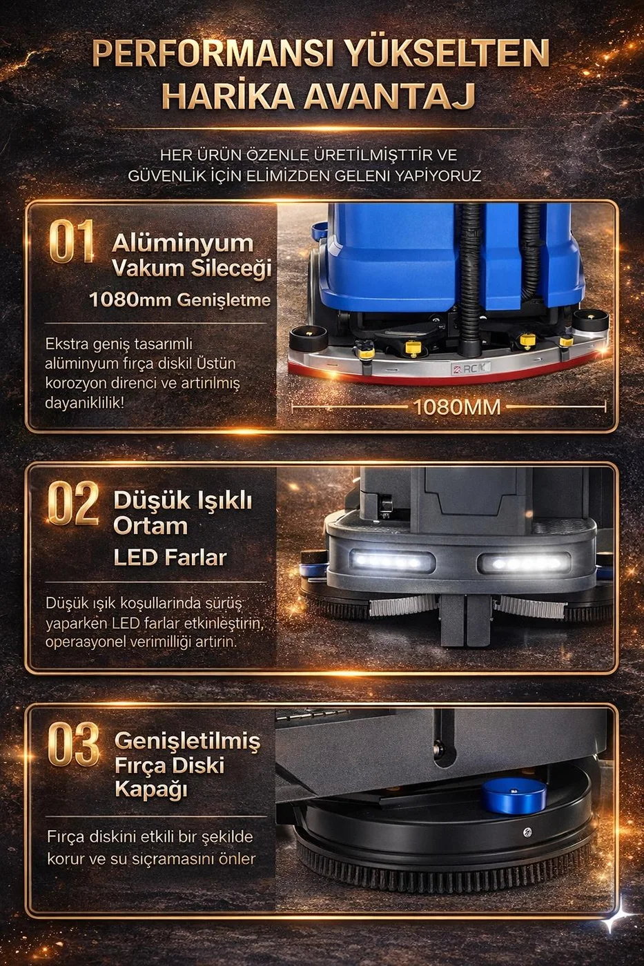 Ecoline B140 vakum sileceği ve LED farları
