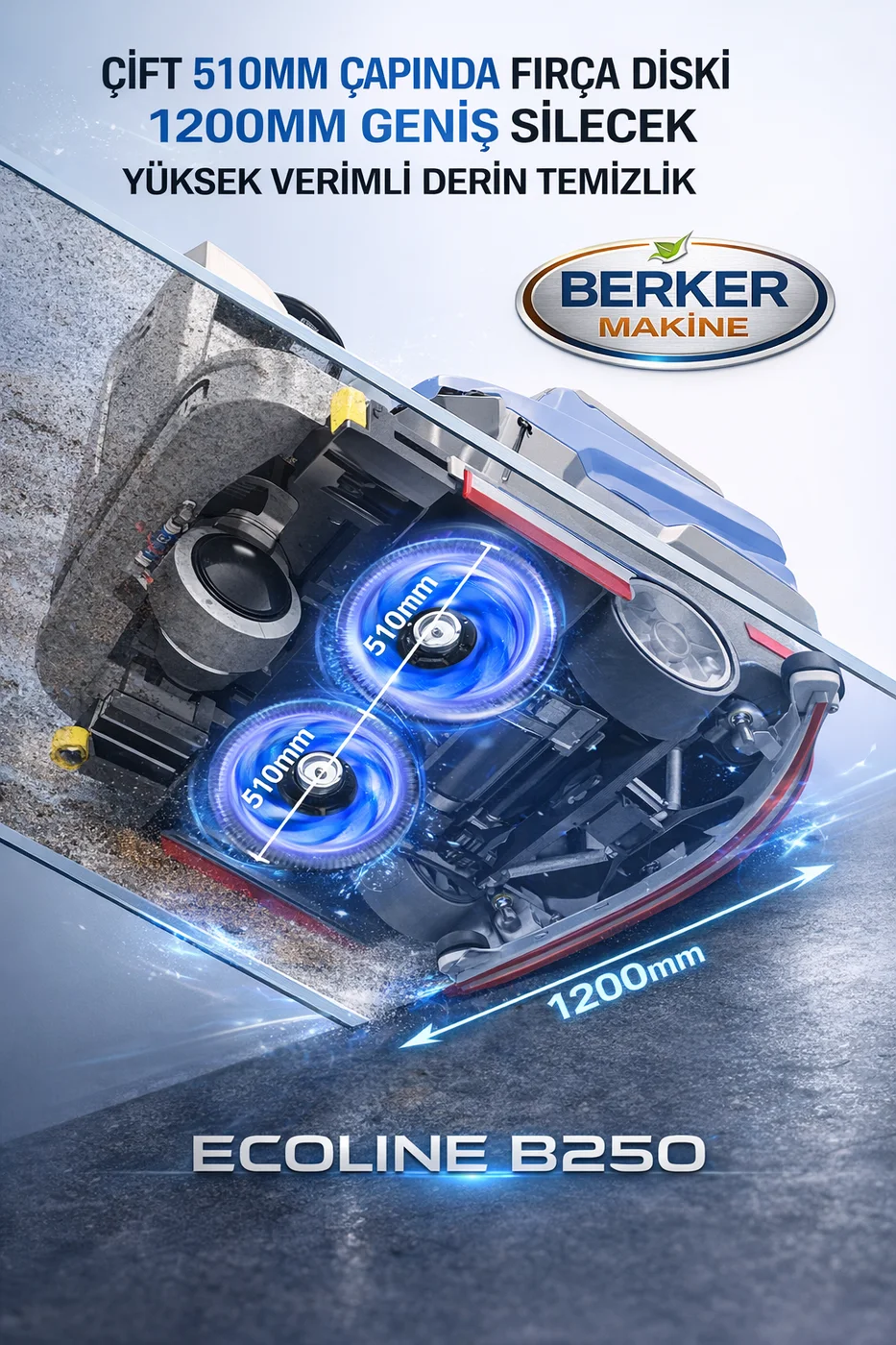 Ecoline B250 çift fırça ve silecek sistemi