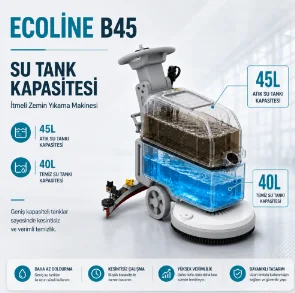 Ecoline B45 temiz ve kirli su tankları
