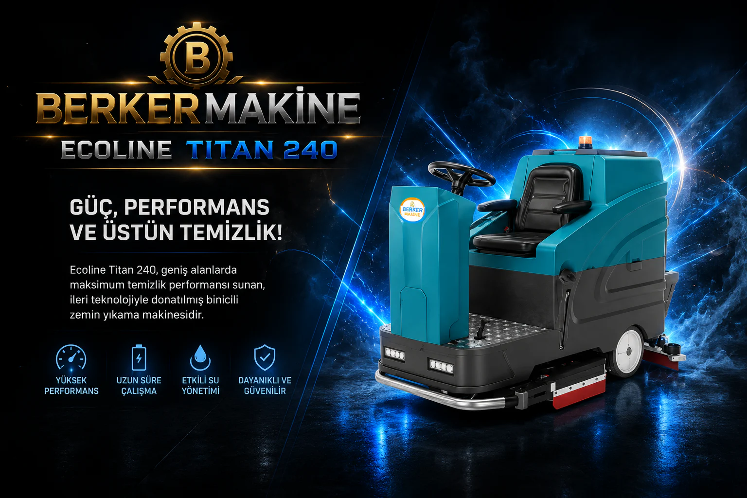 Depo Koridorlarında Zemin Yıkama Makinesi Seçimi - Ecoline Titan 240